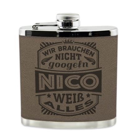 H&H Flachmann Geschenk für Nico