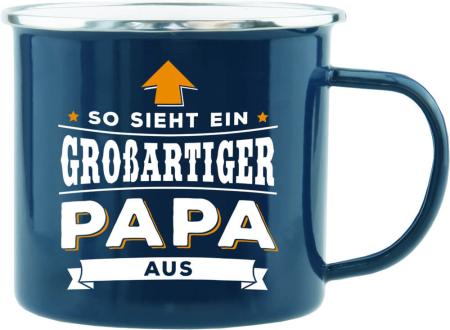 H&H Emaille Becher Grossartiger Papa