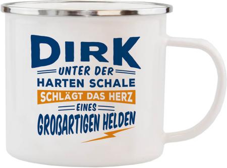 H&H Geschenk Emaillie Becher für Dirk