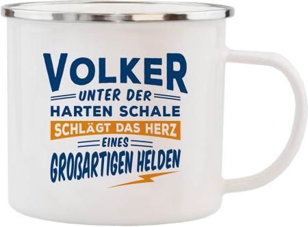 H&H Geschenk Emaille Becher für Volker