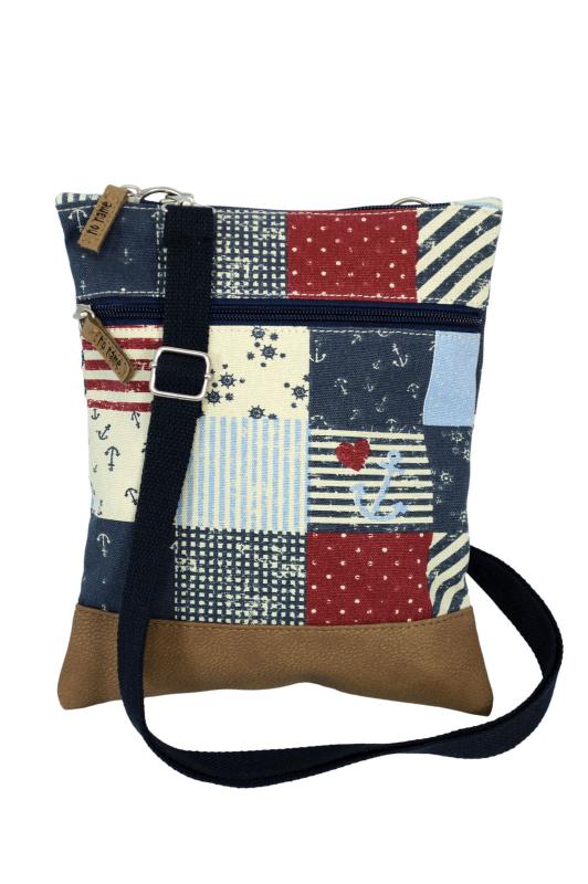 Crossbag Tasche, Anker Patchwork