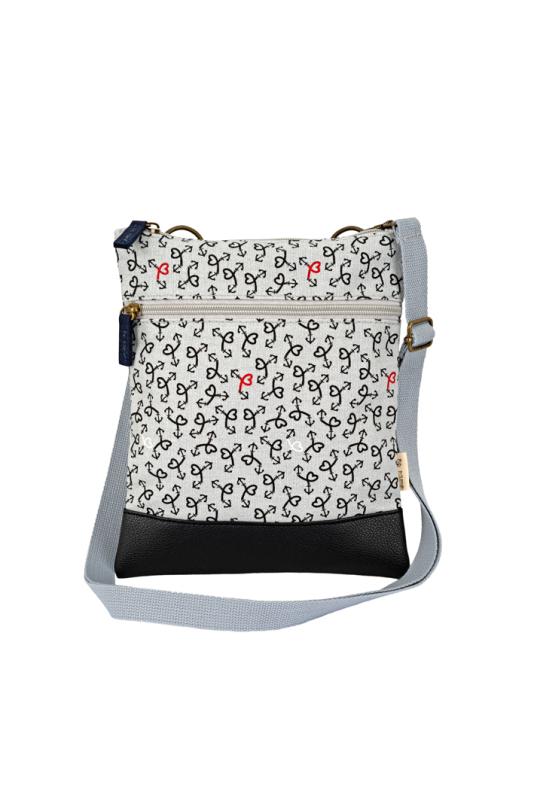 Crossbag Tasche Anchor Love - hellgrau