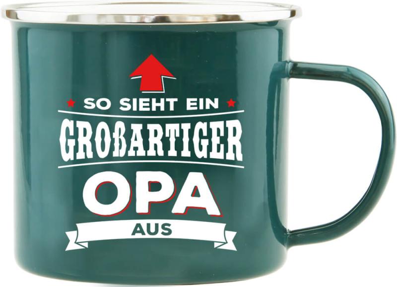 H&H Emaille Becher Opa