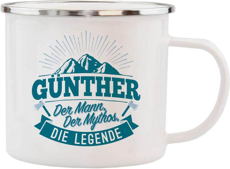 H&H Geschenk Emaille Tasse für Günther