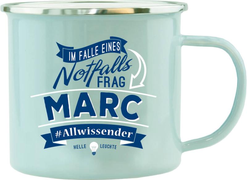H&H Geschenk Emaille Tasse für Marc