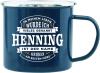 H&H Geschenk Emaille Tasse für Henning