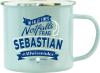 H&H Geschenk Emaille Tasse für Sebastian